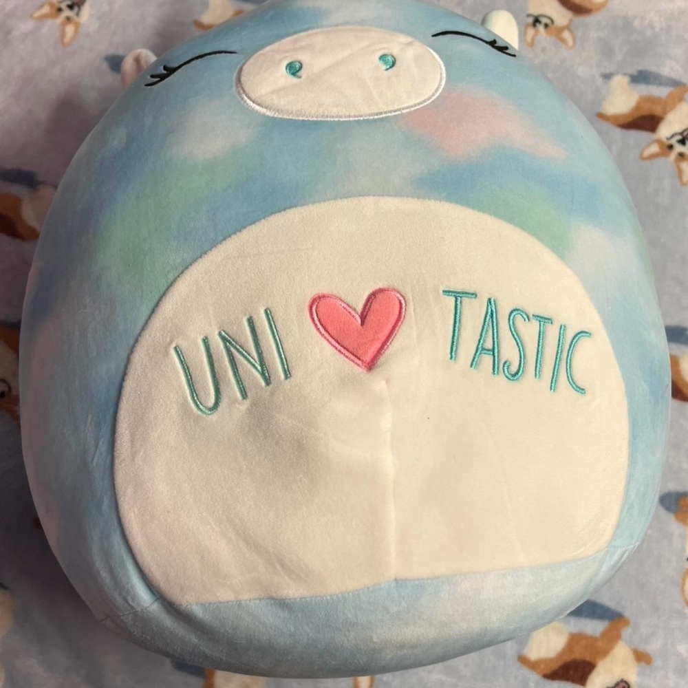 Blue and White Plush Toy